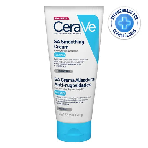 Cerave Crema Alisadora Anti-Rugosidades con Fórmula Exfoliante para Piel Seca, Áspera y Rugosa 170 g